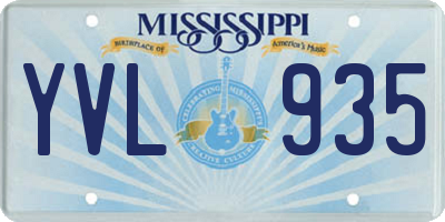 MS license plate YVL935
