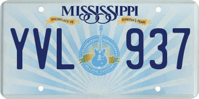 MS license plate YVL937