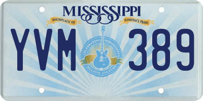 MS license plate YVM389