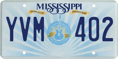 MS license plate YVM402
