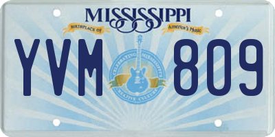 MS license plate YVM809