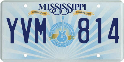 MS license plate YVM814