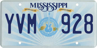 MS license plate YVM928