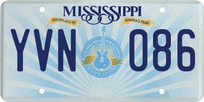 MS license plate YVN086