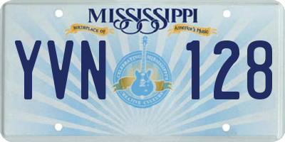 MS license plate YVN128