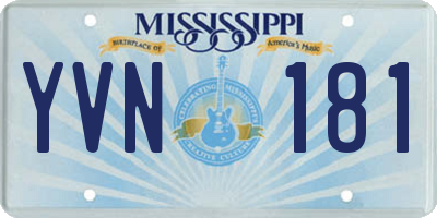 MS license plate YVN181