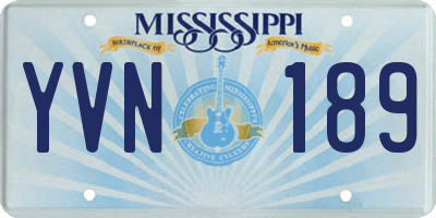 MS license plate YVN189