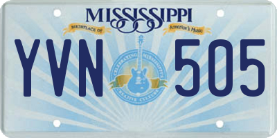 MS license plate YVN505