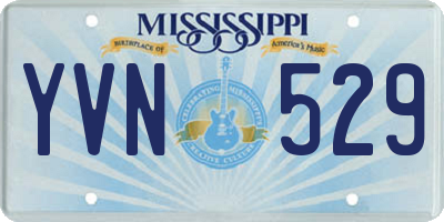 MS license plate YVN529