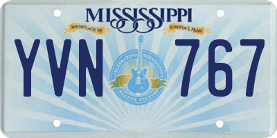 MS license plate YVN767