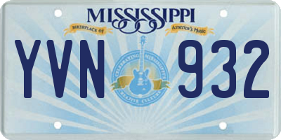 MS license plate YVN932