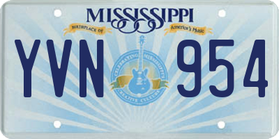 MS license plate YVN954