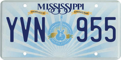 MS license plate YVN955