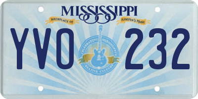 MS license plate YVO232