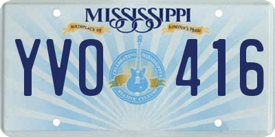 MS license plate YVO416