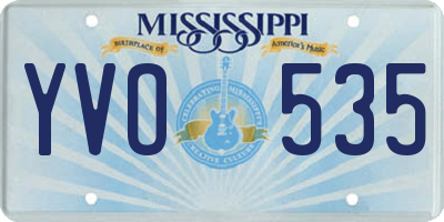 MS license plate YVO535