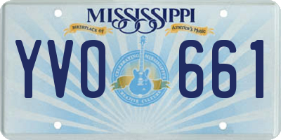 MS license plate YVO661