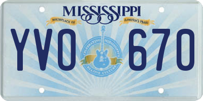 MS license plate YVO670