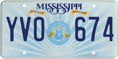 MS license plate YVO674