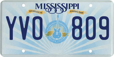 MS license plate YVO809