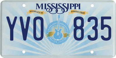 MS license plate YVO835