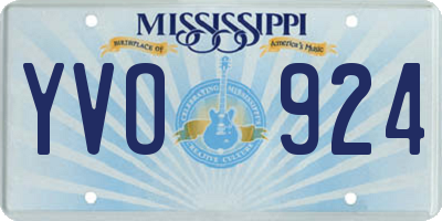 MS license plate YVO924
