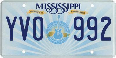MS license plate YVO992