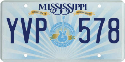 MS license plate YVP578