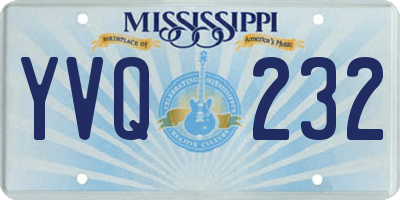 MS license plate YVQ232