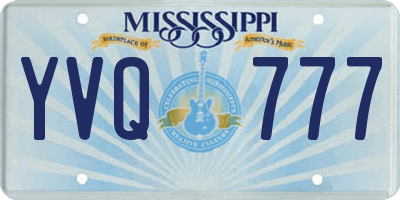 MS license plate YVQ777