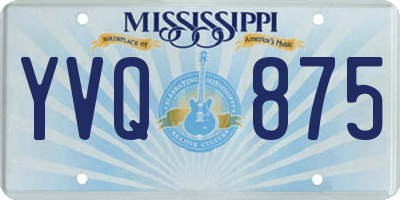 MS license plate YVQ875