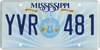 MS license plate YVR481