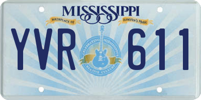 MS license plate YVR611