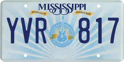 MS license plate YVR817