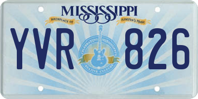 MS license plate YVR826