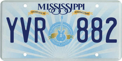 MS license plate YVR882
