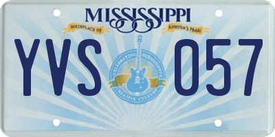MS license plate YVS057