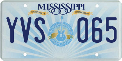 MS license plate YVS065