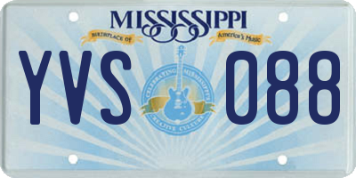 MS license plate YVS088