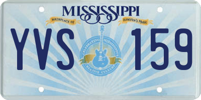 MS license plate YVS159