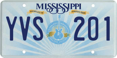 MS license plate YVS201