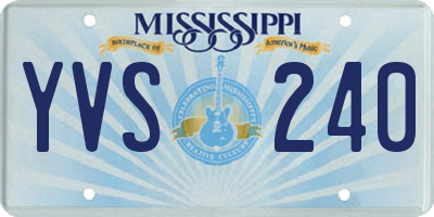 MS license plate YVS240