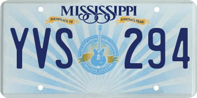 MS license plate YVS294