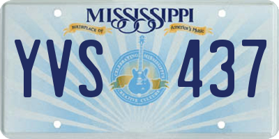 MS license plate YVS437