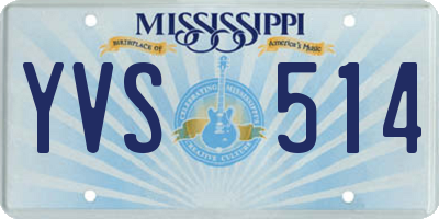 MS license plate YVS514