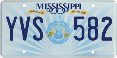 MS license plate YVS582