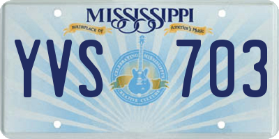 MS license plate YVS703