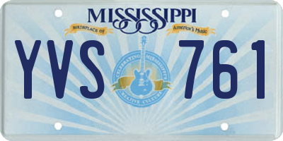 MS license plate YVS761