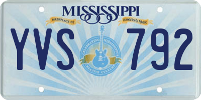 MS license plate YVS792