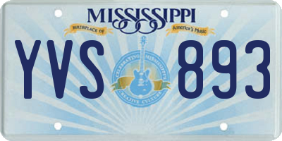 MS license plate YVS893